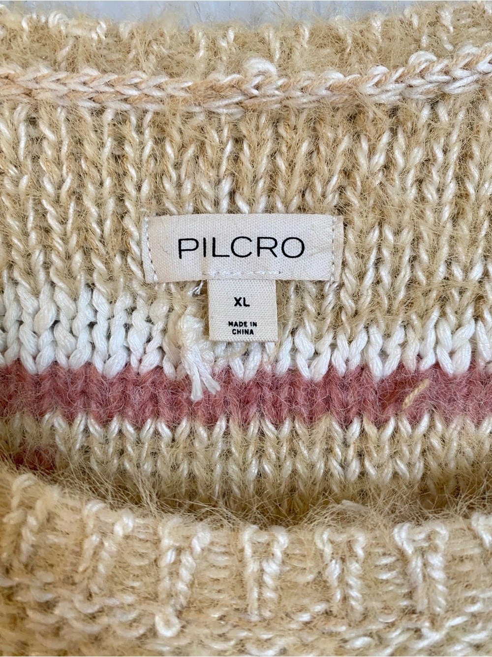 Pilcro by Anthropologie | Abstract Stripe Eyelash Sweater | Size: XL - Picture 3 of 4